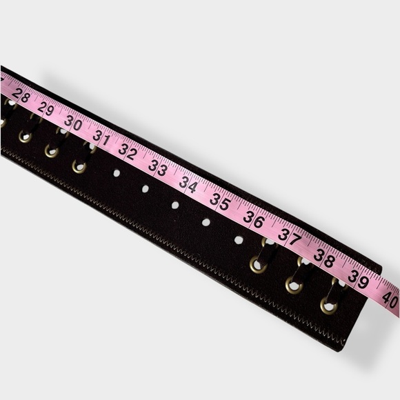 LOFT Dark Brown Suede Leather Belt Brass Buckle Small - Picture 7 of 7